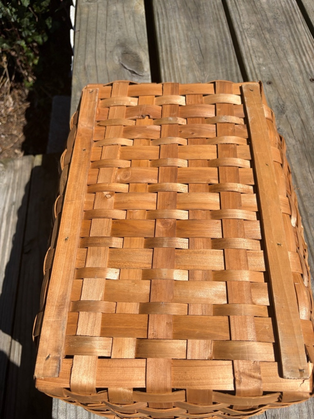 Woven Wood Storage Basket - Natural Brown - Unbranded - Picture 5 of 5